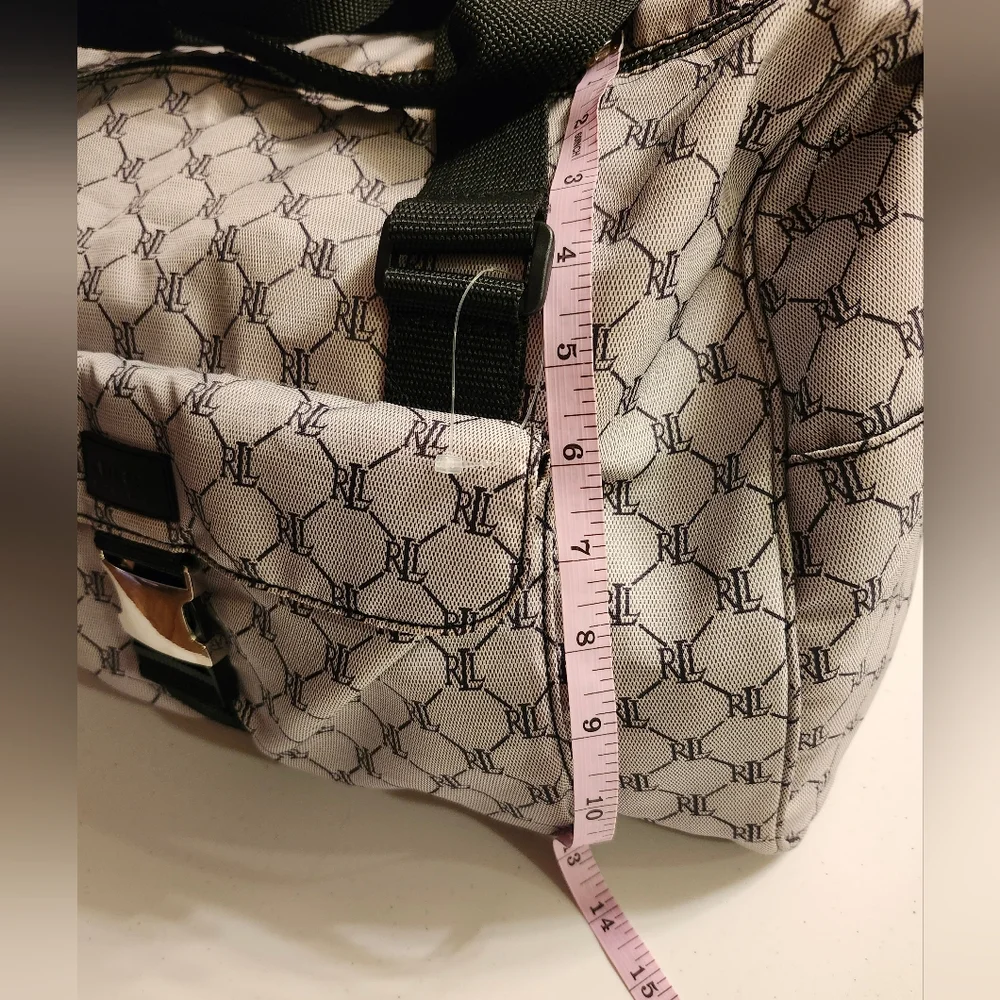Lauren Ralph Lauren Weekender, NW PLASTIC TAG Gray/Blk, Double Handle + Strap - Picture 6 of 15
